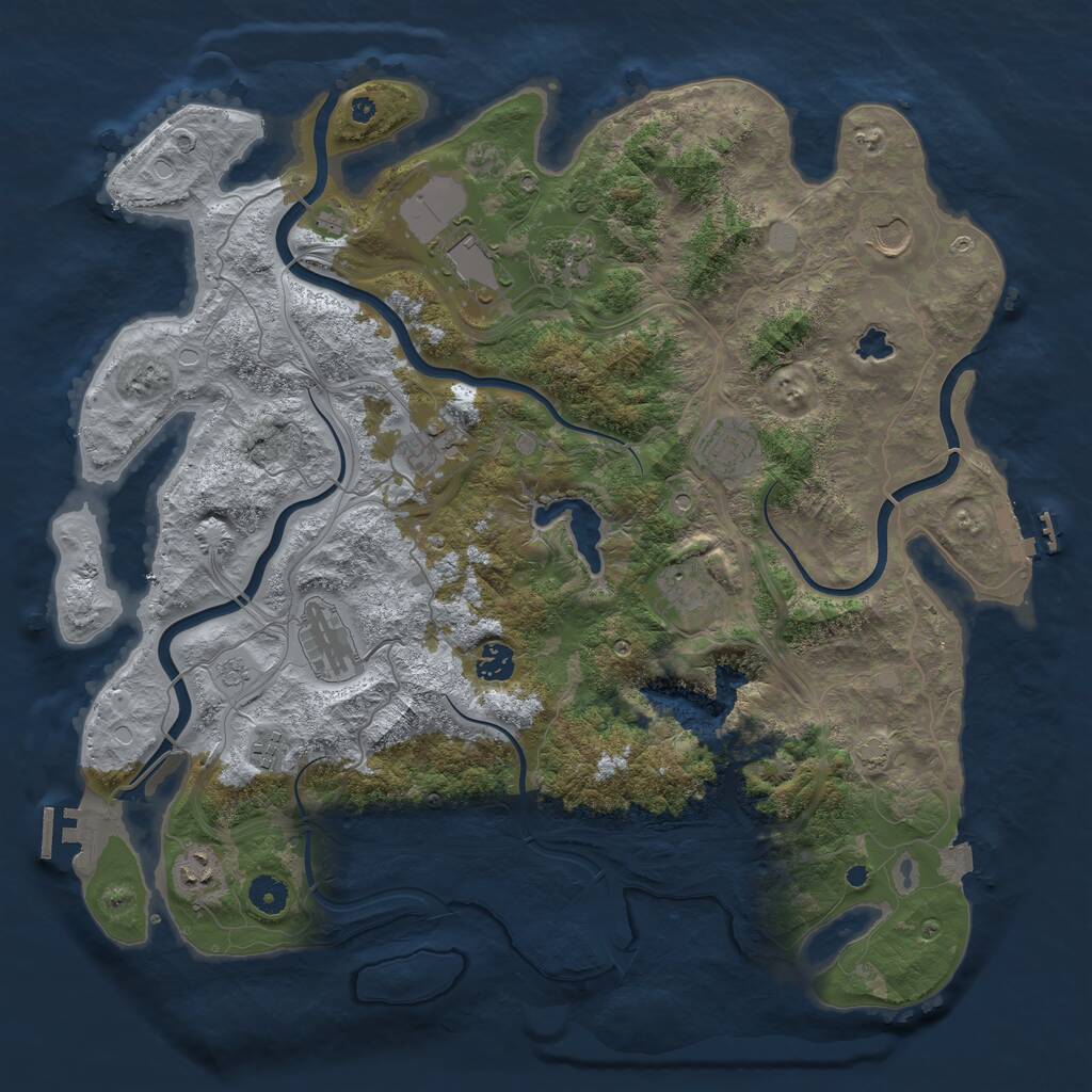 Rust Map: Procedural Map, Size: 4250, Seed: 532147237, 16 Monuments