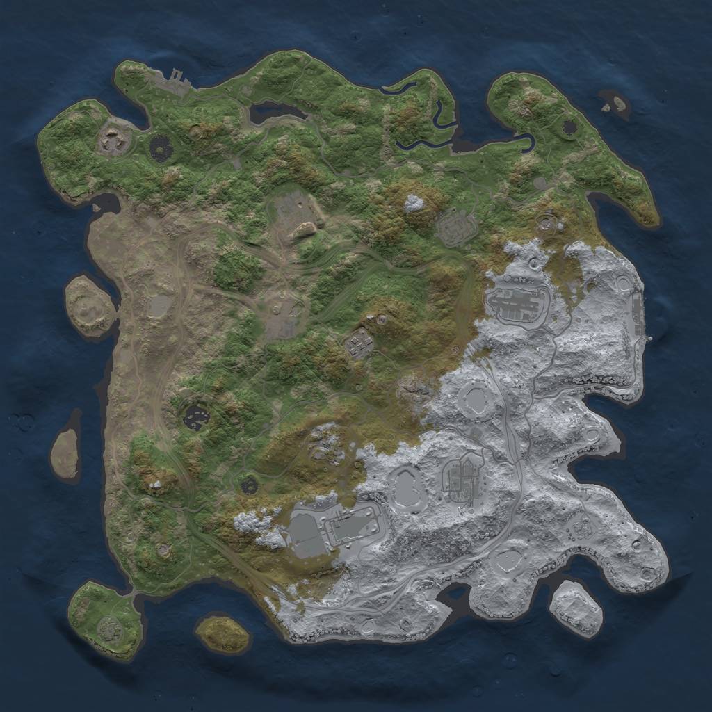 Rust Map: Procedural Map, Size: 4250, Seed: 45632198, 17 Monuments