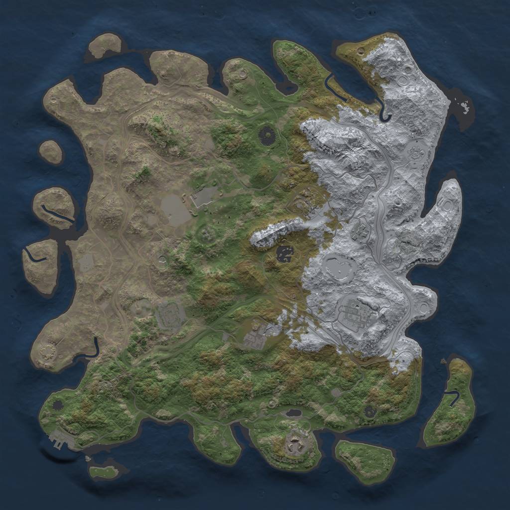 Rust Map: Procedural Map, Size: 4250, Seed: 12831877, 14 Monuments