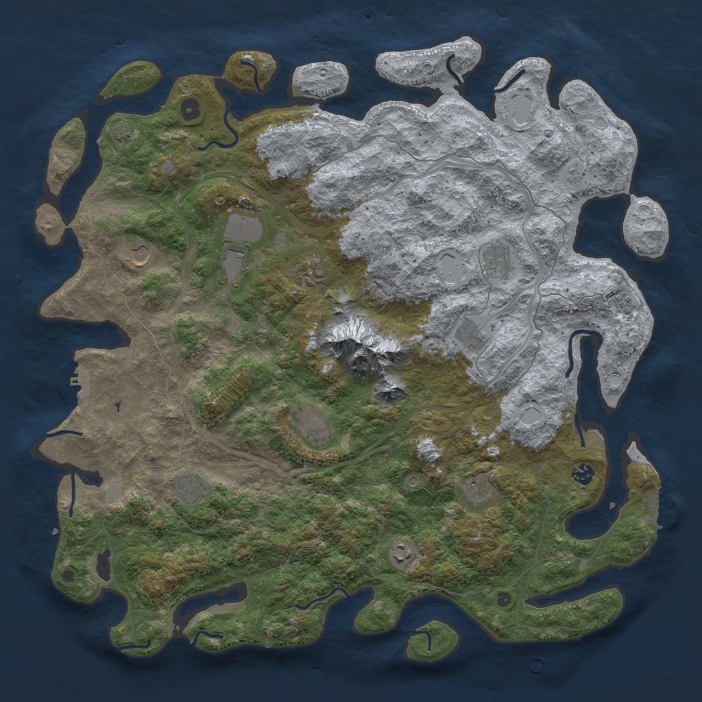 Rust Map: Procedural Map, Size: 5000, Seed: 48990597, 18 Monuments