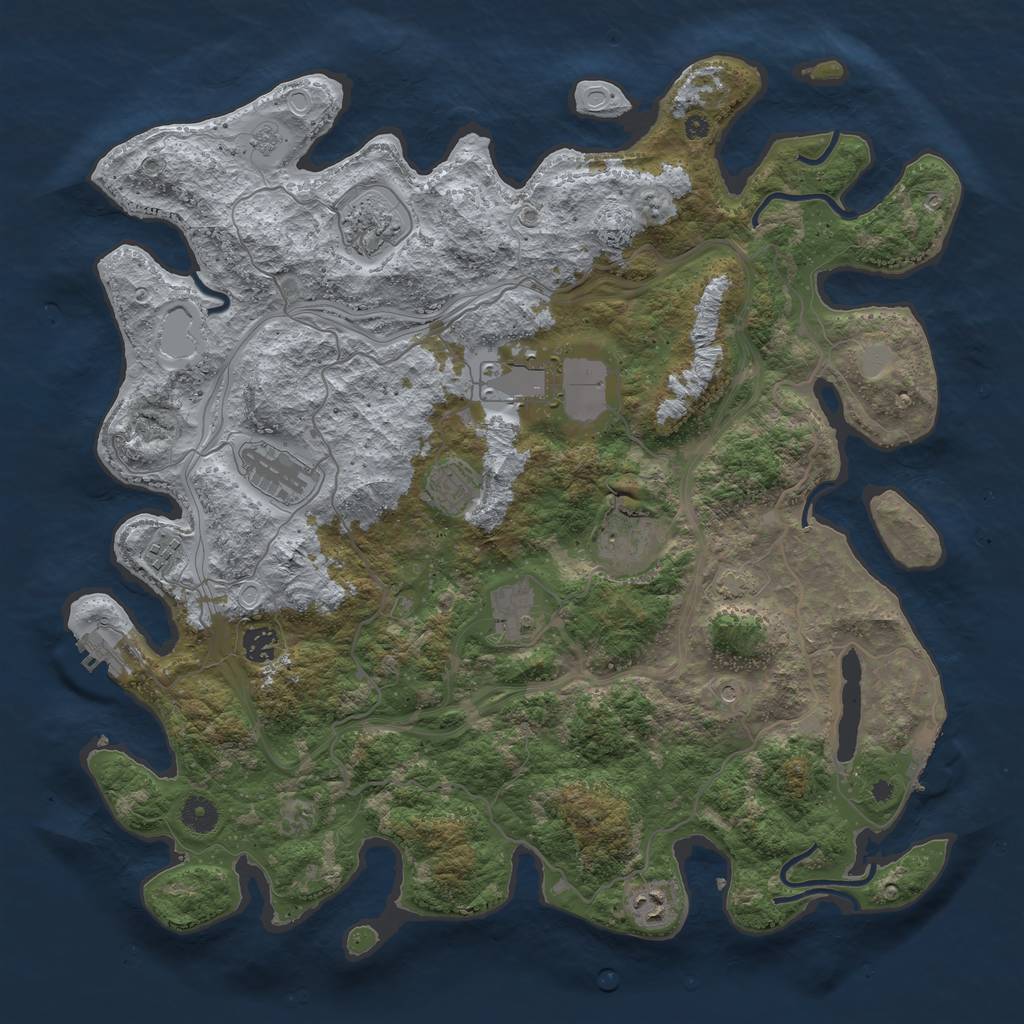 Rust Map: Procedural Map, Size: 4250, Seed: 156545, 16 Monuments