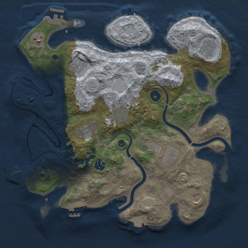 Rust Map: Procedural Map, Size: 3500, Seed: 828337162, 15 Monuments