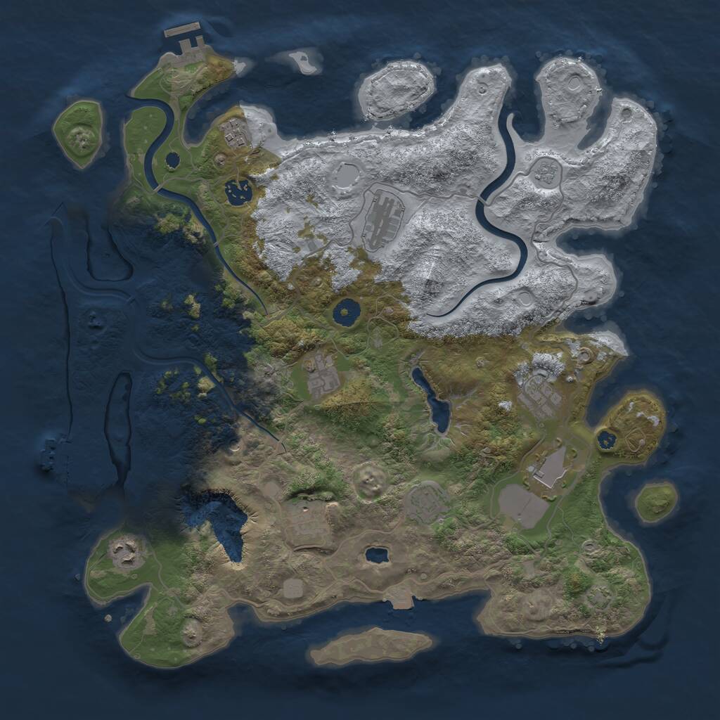 Rust Map: Procedural Map, Size: 4000, Seed: 564598773, 15 Monuments
