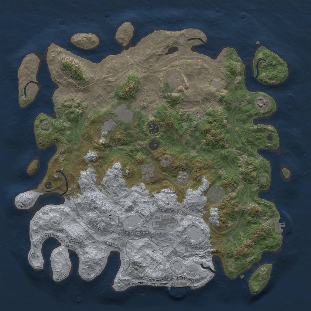 Rust Map: Procedural Map, Size: 4250, Seed: 16184, 15 Monuments