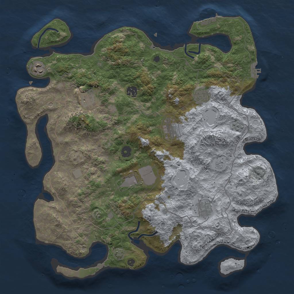 Rust Map: Procedural Map, Size: 4000, Seed: 270378, 15 Monuments