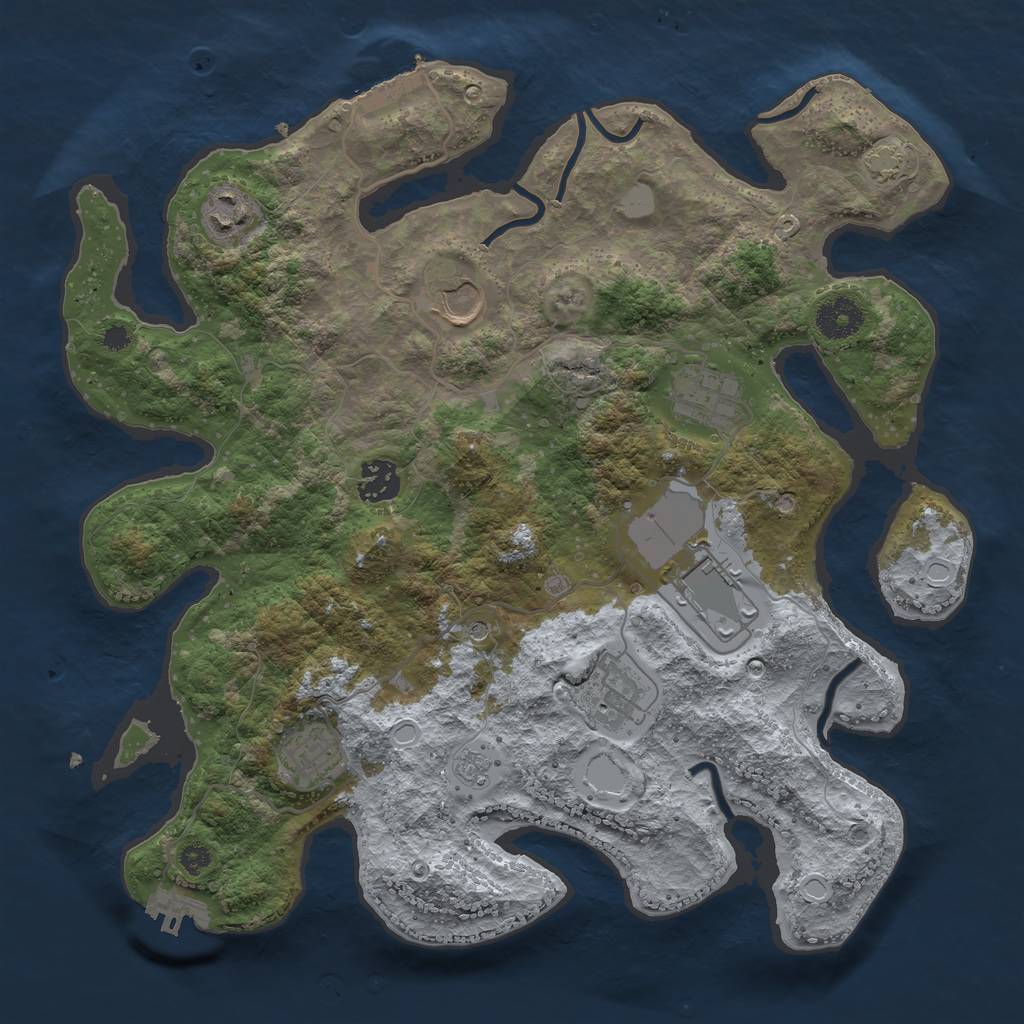 Rust Map: Procedural Map, Size: 3500, Seed: 6526527, 14 Monuments