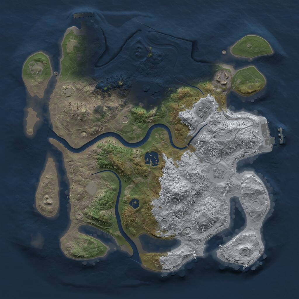 Rust Map: Procedural Map, Size: 3000, Seed: 959595595, 10 Monuments