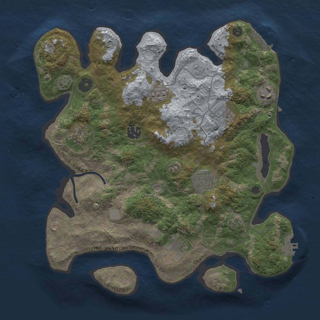 Rust Map: Procedural Map, Size: 3333, Seed: 455, 14 Monuments