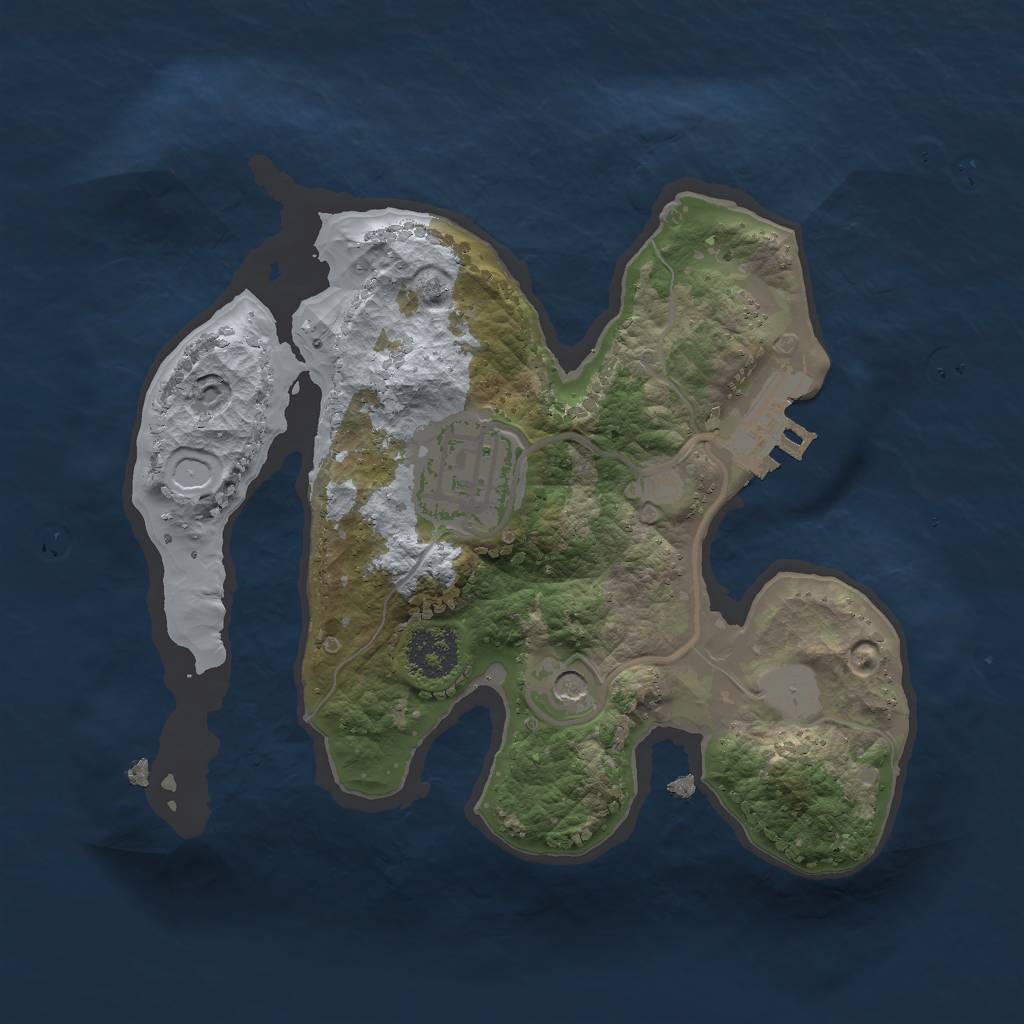 Rust Map: Procedural Map, Size: 2000, Seed: 75392071, 6 Monuments