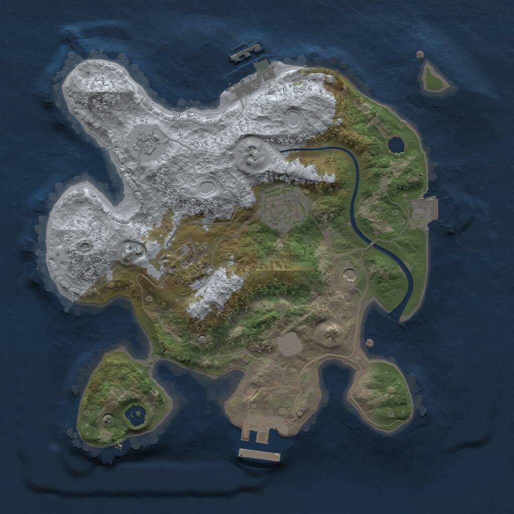 Rust Map: Procedural Map, Size: 2500, Seed: 6835689, 7 Monuments