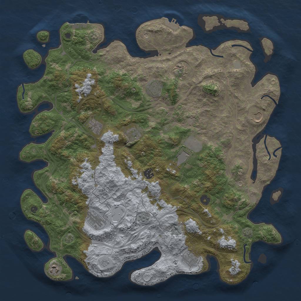 Rust Map: Procedural Map, Size: 4500, Seed: 1961950168, 18 Monuments