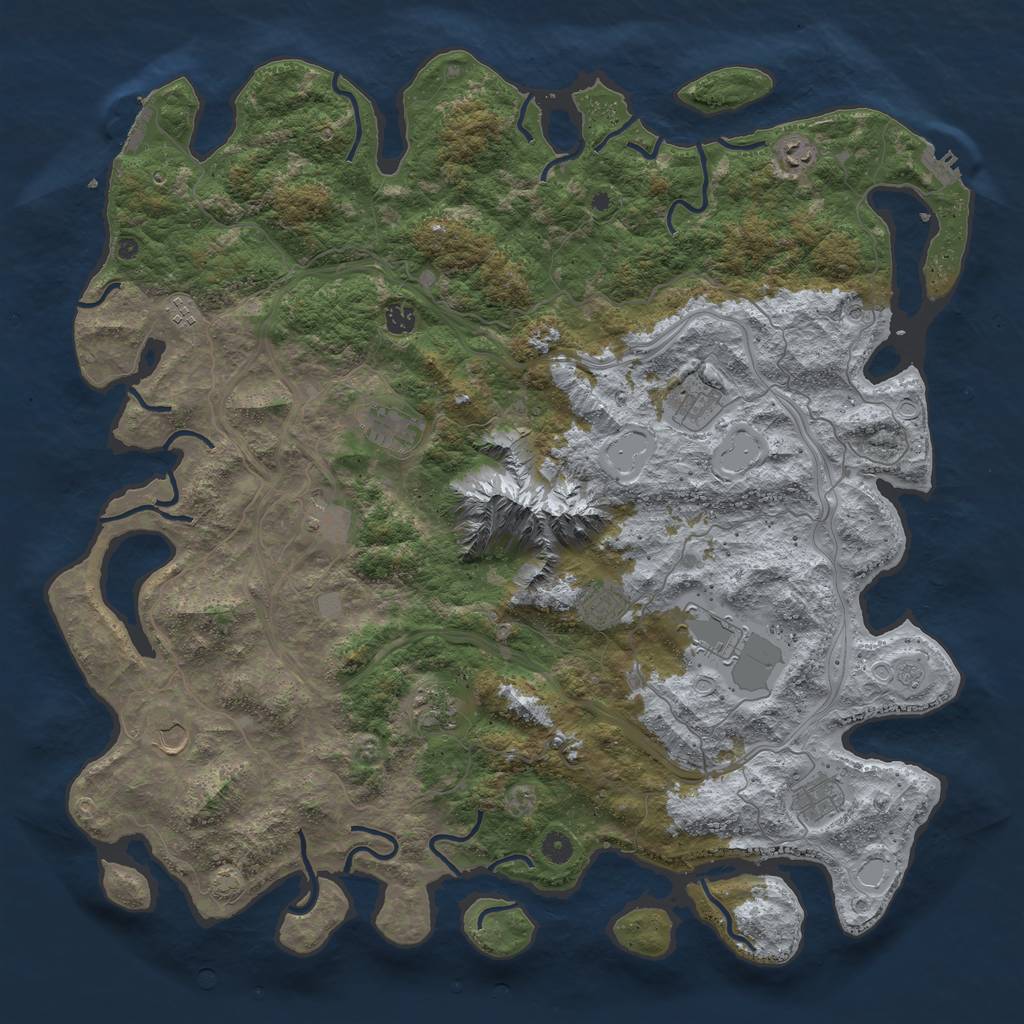 Rust Map: Procedural Map, Size: 5000, Seed: 214205269, 18 Monuments
