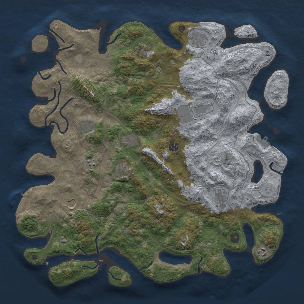Rust Map: Procedural Map, Size: 4500, Seed: 2023050412, 18 Monuments