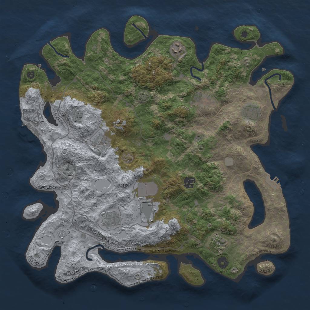 Rust Map: Procedural Map, Size: 4000, Seed: 20169340, 16 Monuments