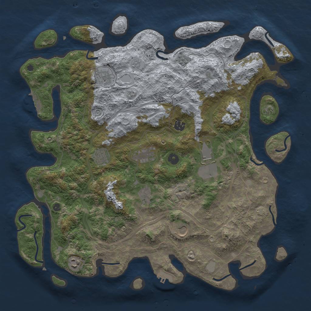 Rust Map: Procedural Map, Size: 4250, Seed: 457261355, 16 Monuments
