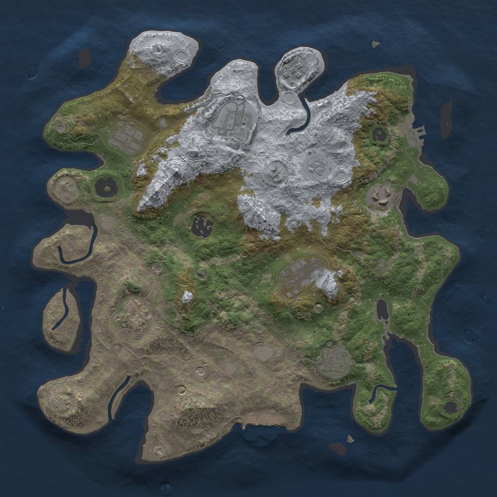 Rust Map: Procedural Map, Size: 3450, Seed: 12994197, 15 Monuments
