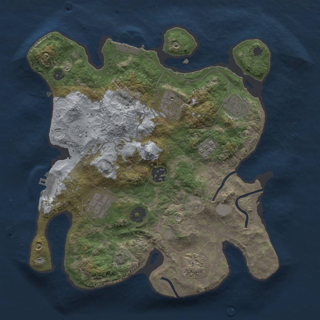 Rust Map: Procedural Map, Size: 3000, Seed: 23699, 13 Monuments