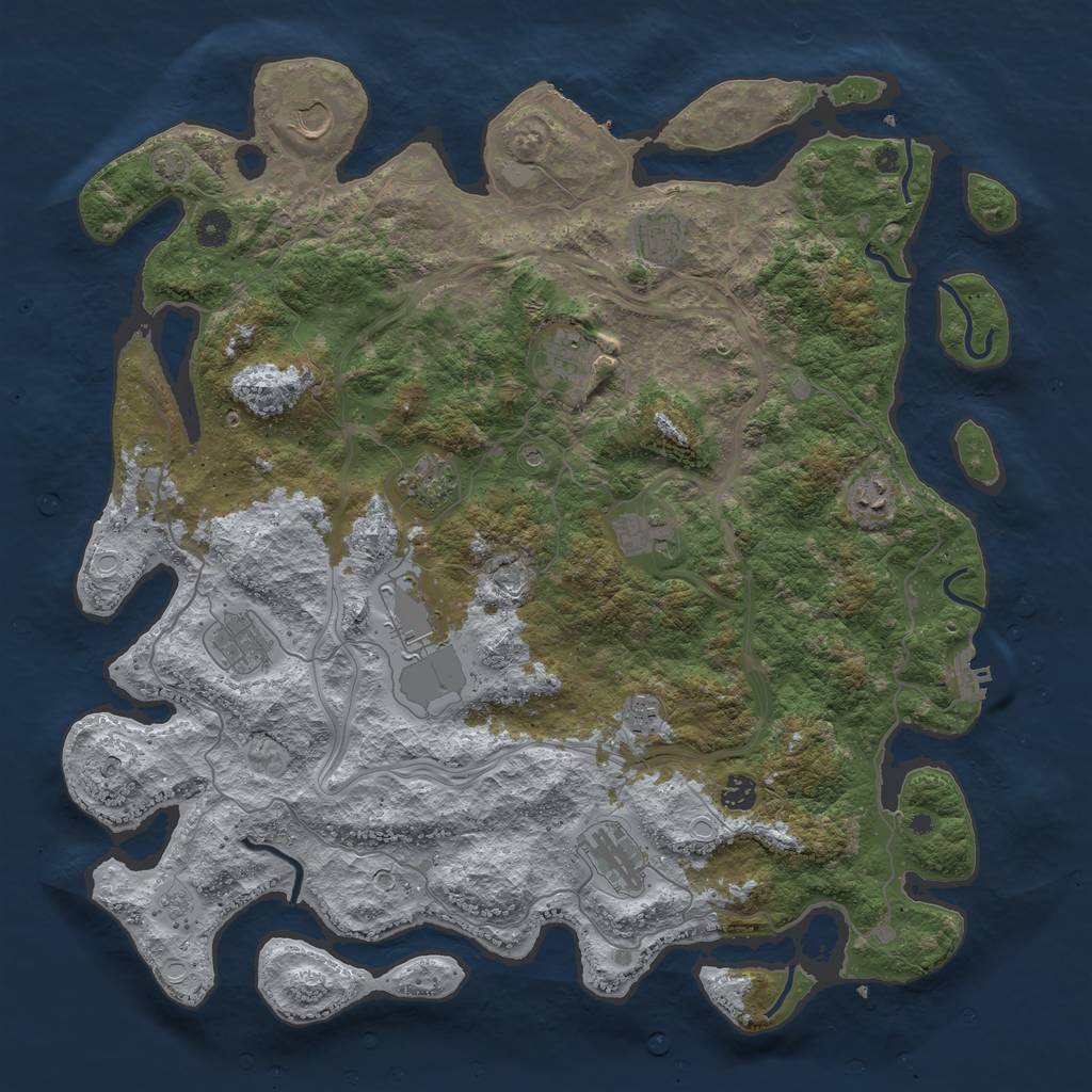 Rust Map: Procedural Map, Size: 4500, Seed: 5566932, 18 Monuments