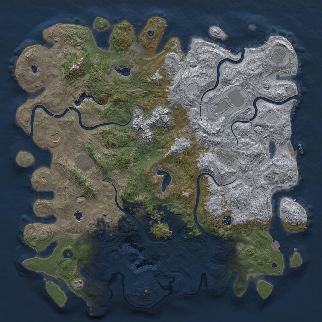 Rust Map: Procedural Map, Size: 5000, Seed: 7342, 17 Monuments