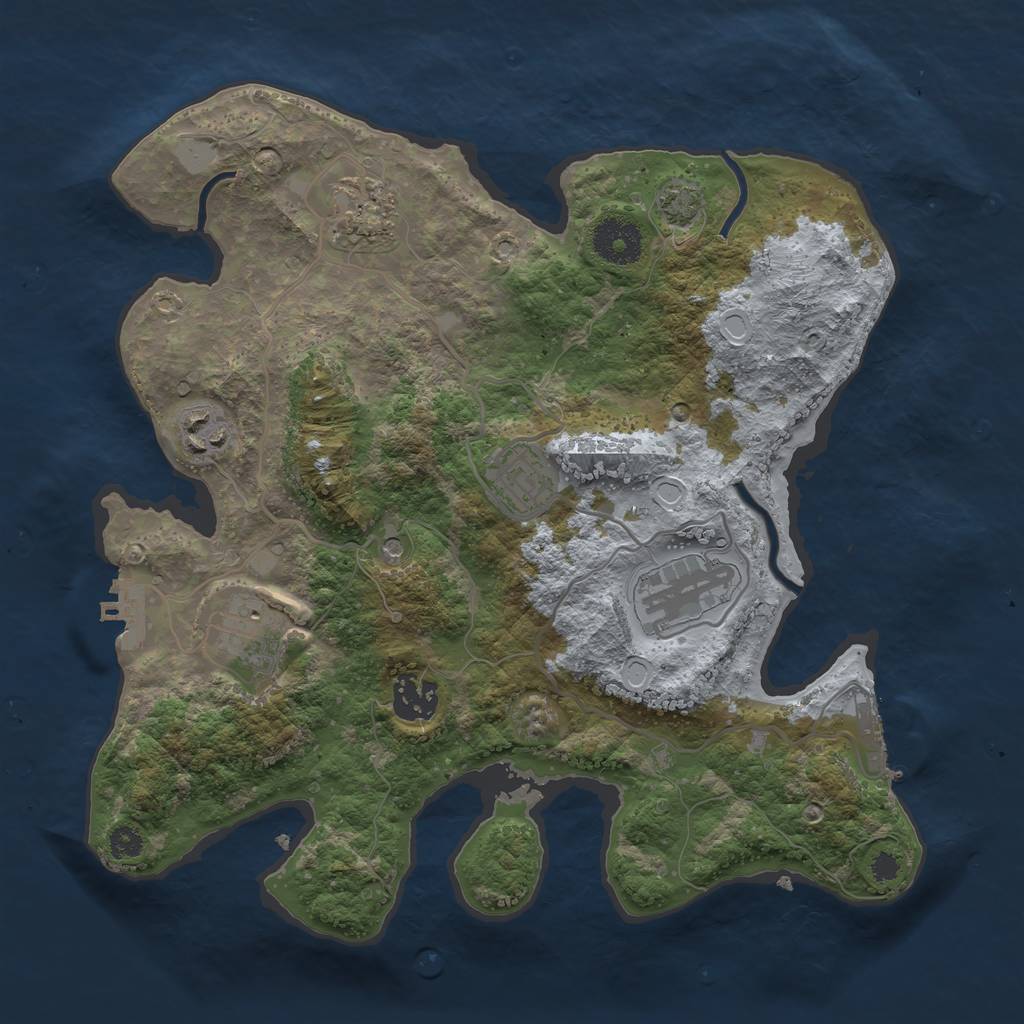 Rust Map: Procedural Map, Size: 3200, Seed: 20230504, 12 Monuments