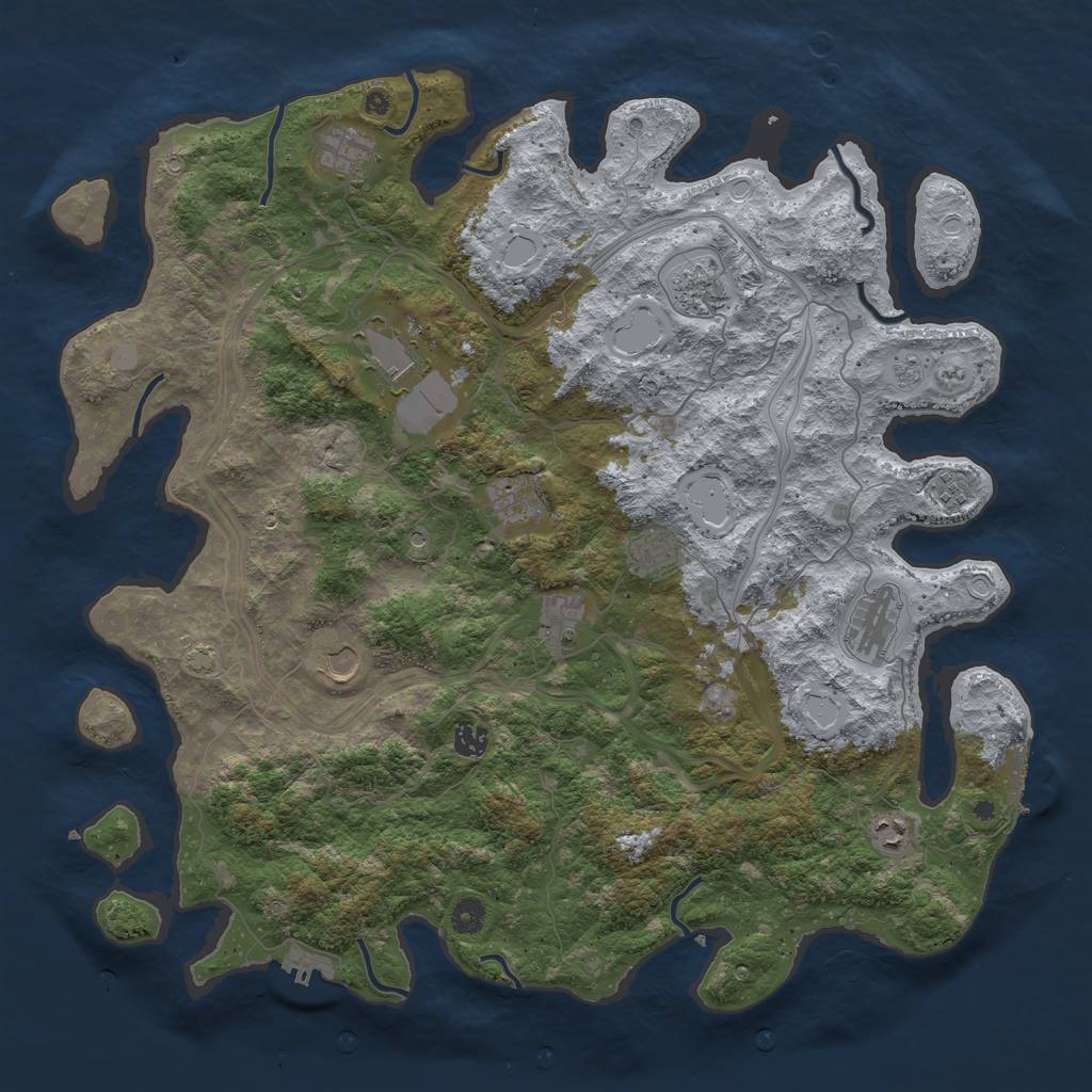 Rust Map: Procedural Map, Size: 4575, Seed: 123, 18 Monuments