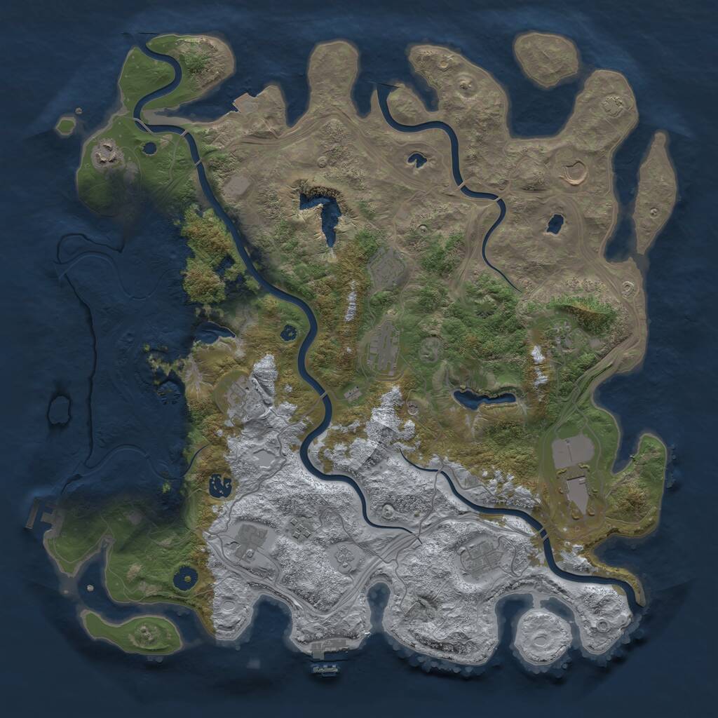 Rust Map: Procedural Map, Size: 4500, Seed: 1626233350, 17 Monuments