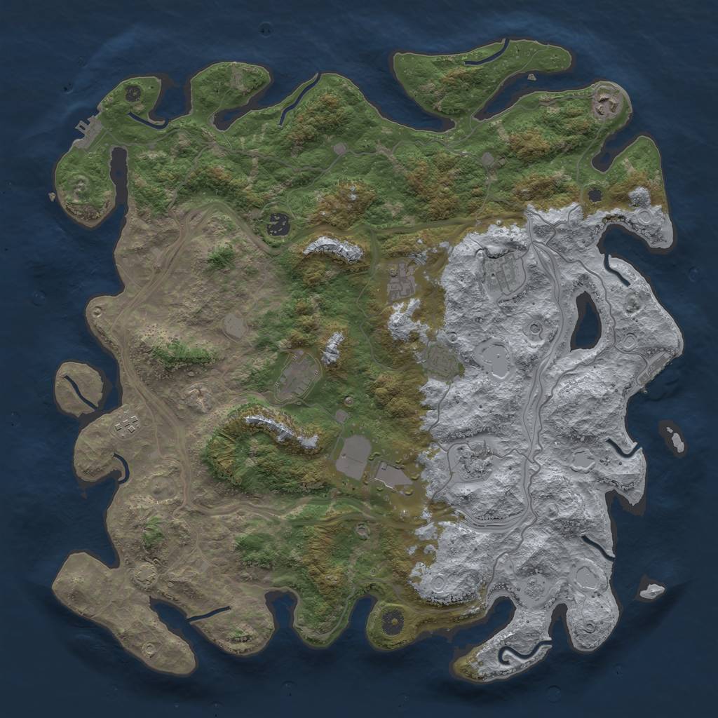 Rust Map: Procedural Map, Size: 4500, Seed: 270481, 17 Monuments