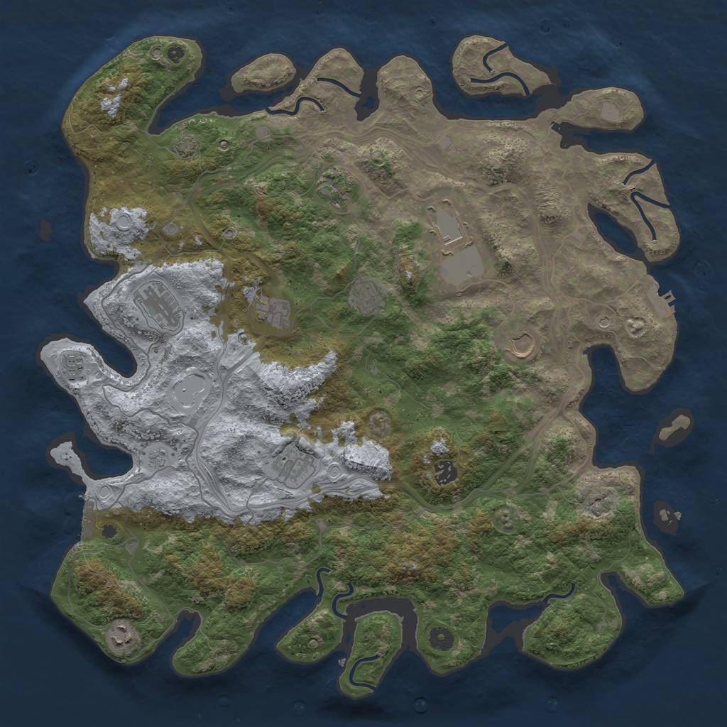 Rust Map: Procedural Map, Size: 4500, Seed: 15005, 17 Monuments