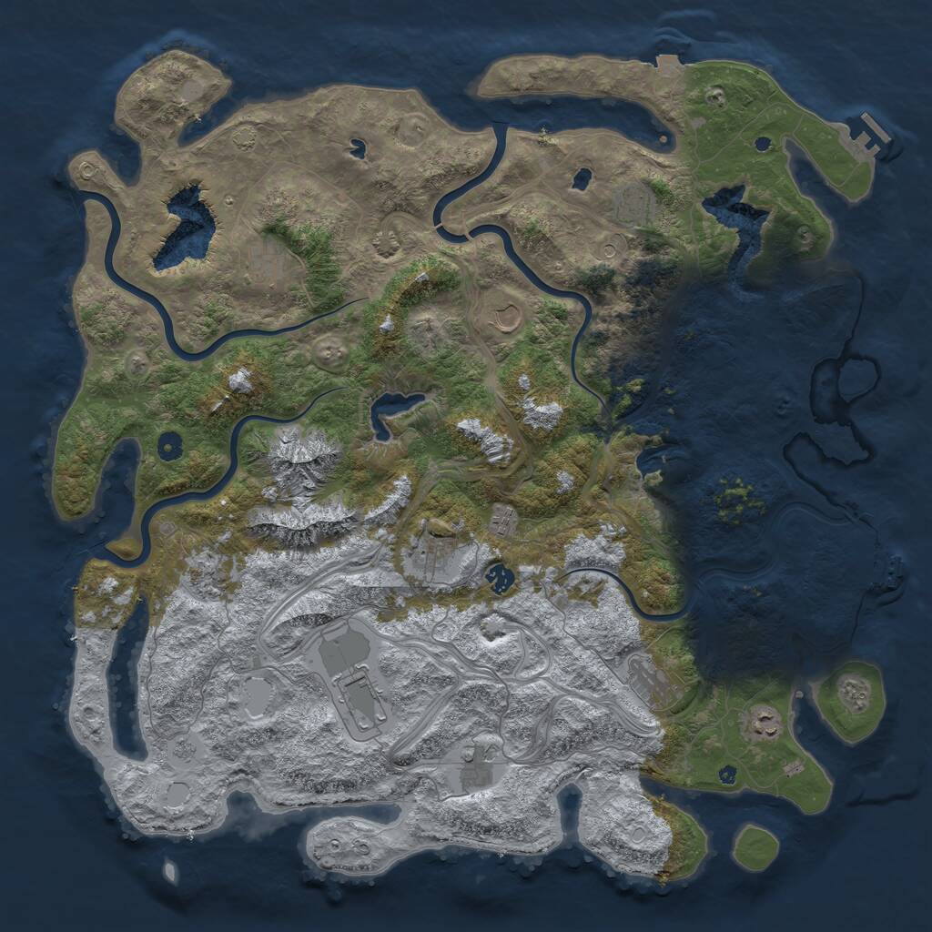 Rust Map: Procedural Map, Size: 5000, Seed: 151515, 17 Monuments