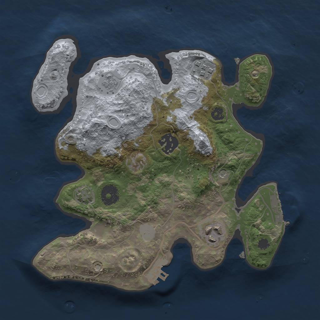 Rust Map: Procedural Map, Size: 2500, Seed: 255281429, 10 Monuments