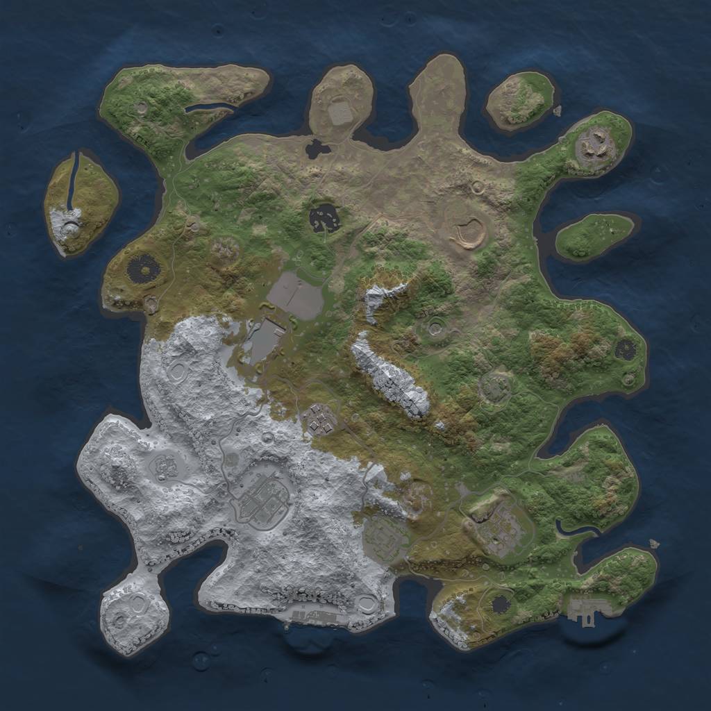Rust Map: Procedural Map, Size: 3500, Seed: 1872351984, 15 Monuments