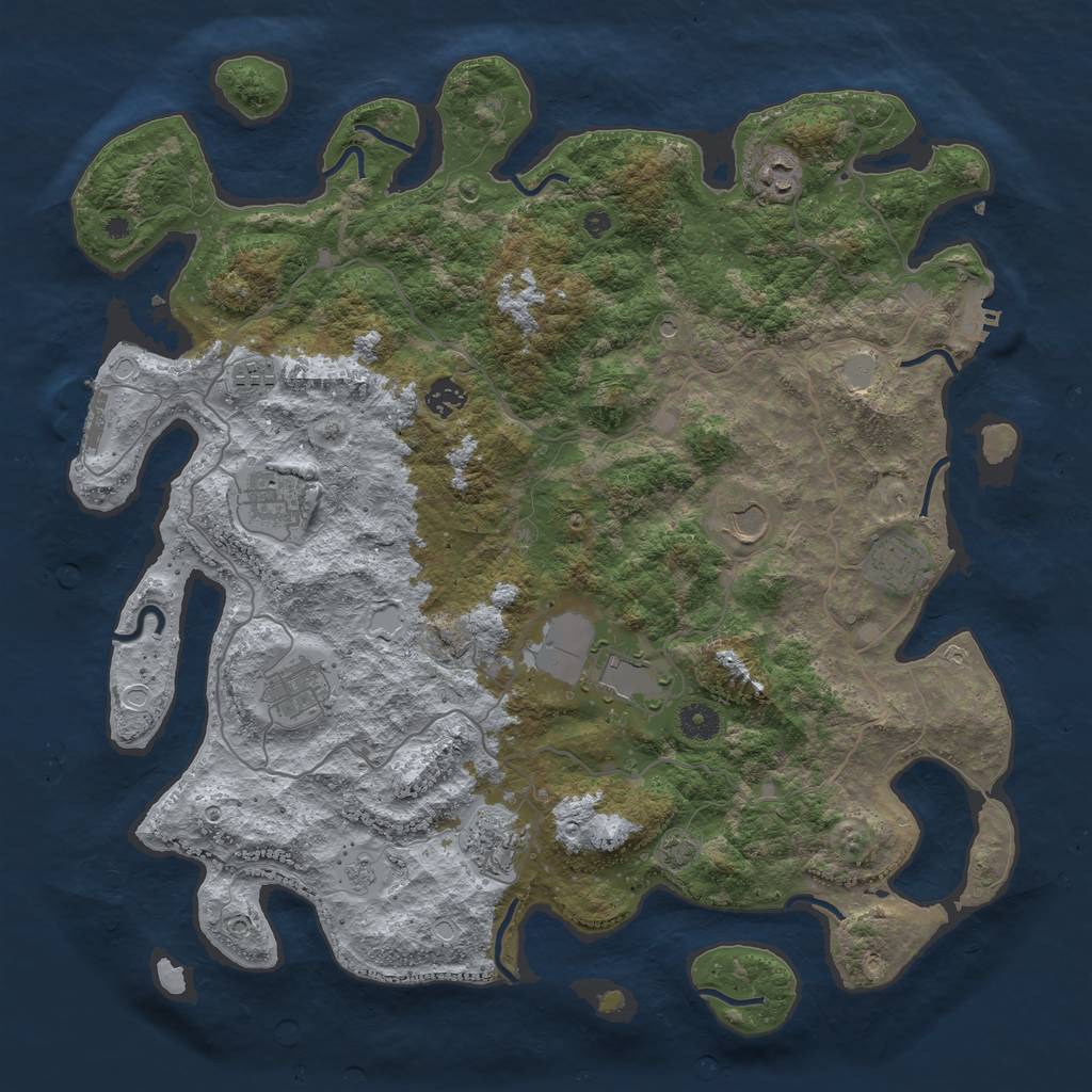 Rust Map: Procedural Map, Size: 4200, Seed: 145999, 16 Monuments