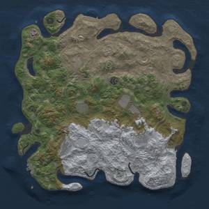 Thumbnail Rust Map: Procedural Map, Size: 4250, Seed: 729384758, 16 Monuments