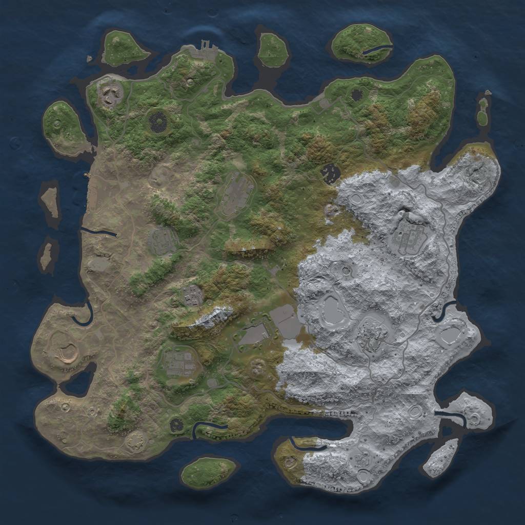 Rust Map: Procedural Map, Size: 4000, Seed: 1477065776, 17 Monuments