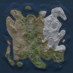 Thumbnail Rust Map: Procedural Map, Size: 3500, Seed: 124356, 15 Monuments