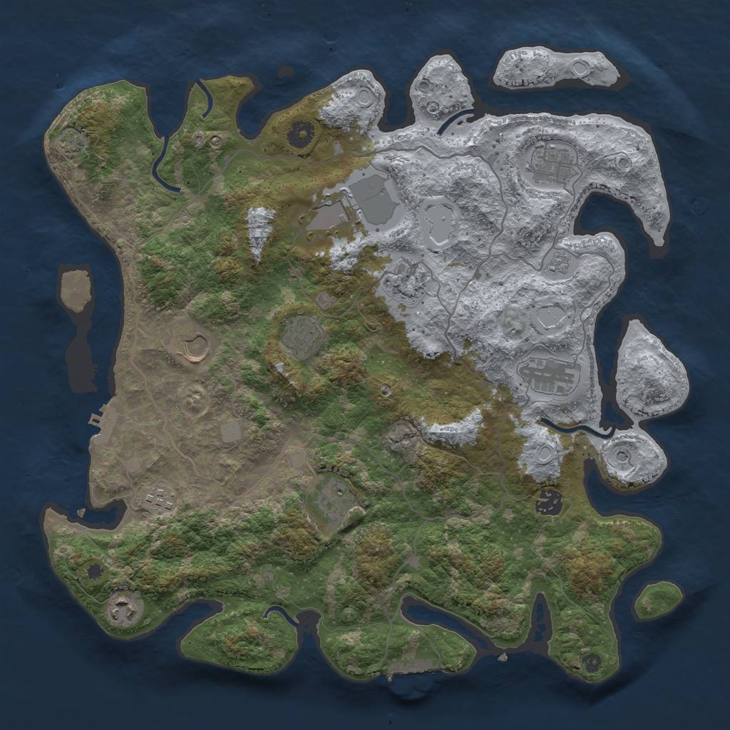 Rust Map: Procedural Map, Size: 4000, Seed: 339513269, 17 Monuments