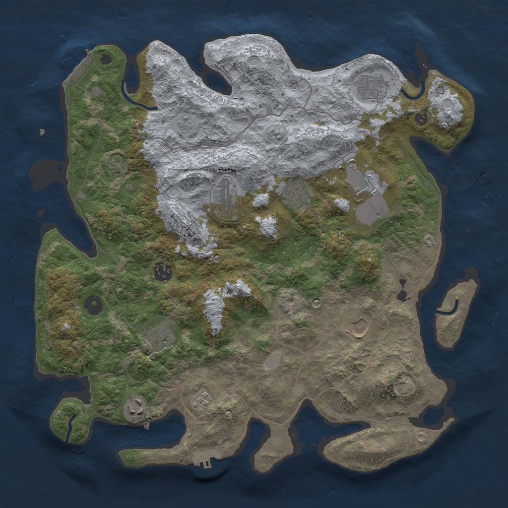 Rust Map: Procedural Map, Size: 4000, Seed: 1945827566, 16 Monuments