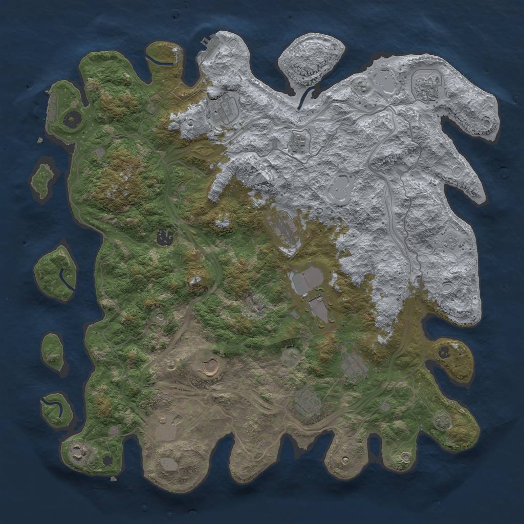 Rust Map: Procedural Map, Size: 4500, Seed: 1653893067, 18 Monuments
