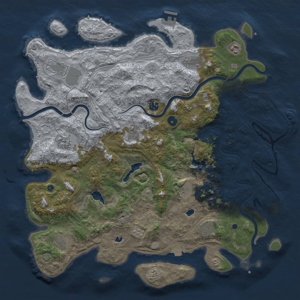 Rust Map: Procedural Map, Size: 4600, Seed: 5042023, 16 Monuments