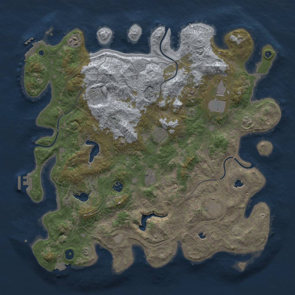Rust Map: Procedural Map, Size: 4500, Seed: 307391287, 15 Monuments