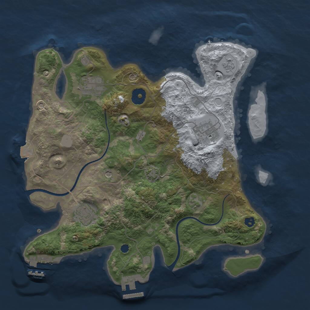 Rust Map: Procedural Map, Size: 3000, Seed: 1622500196, 9 Monuments