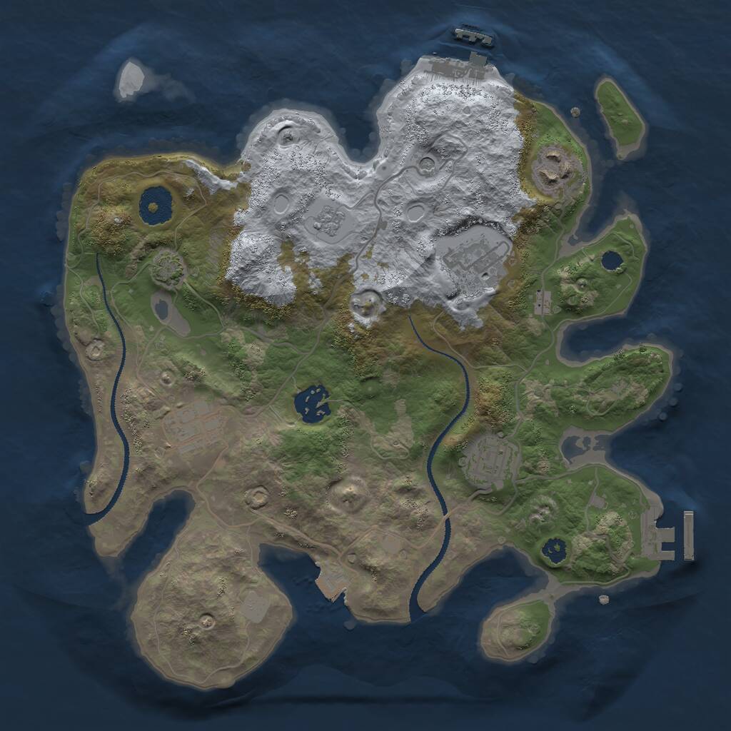 Rust Map: Procedural Map, Size: 3000, Seed: 71345690, 11 Monuments
