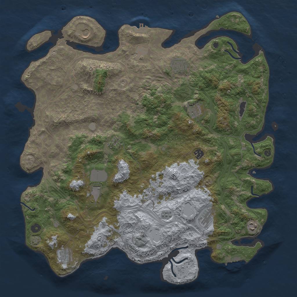 Rust Map: Procedural Map, Size: 4650, Seed: 115000, 18 Monuments