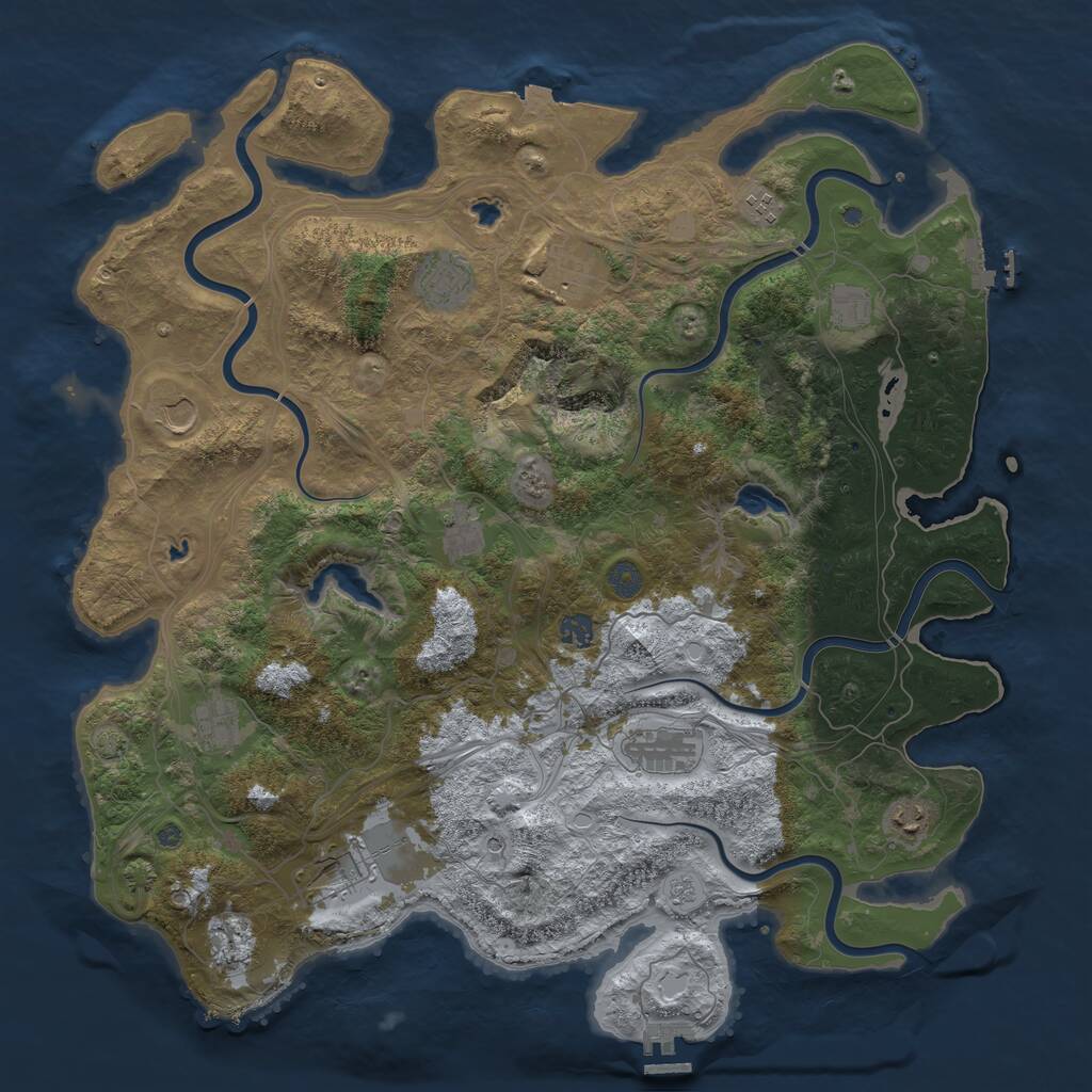 Rust Map: Procedural Map, Size: 4650, Seed: 115000, 19 Monuments