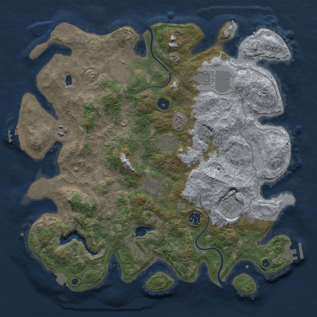 Rust Map: Procedural Map, Size: 4000, Seed: 1849496578, 14 Monuments