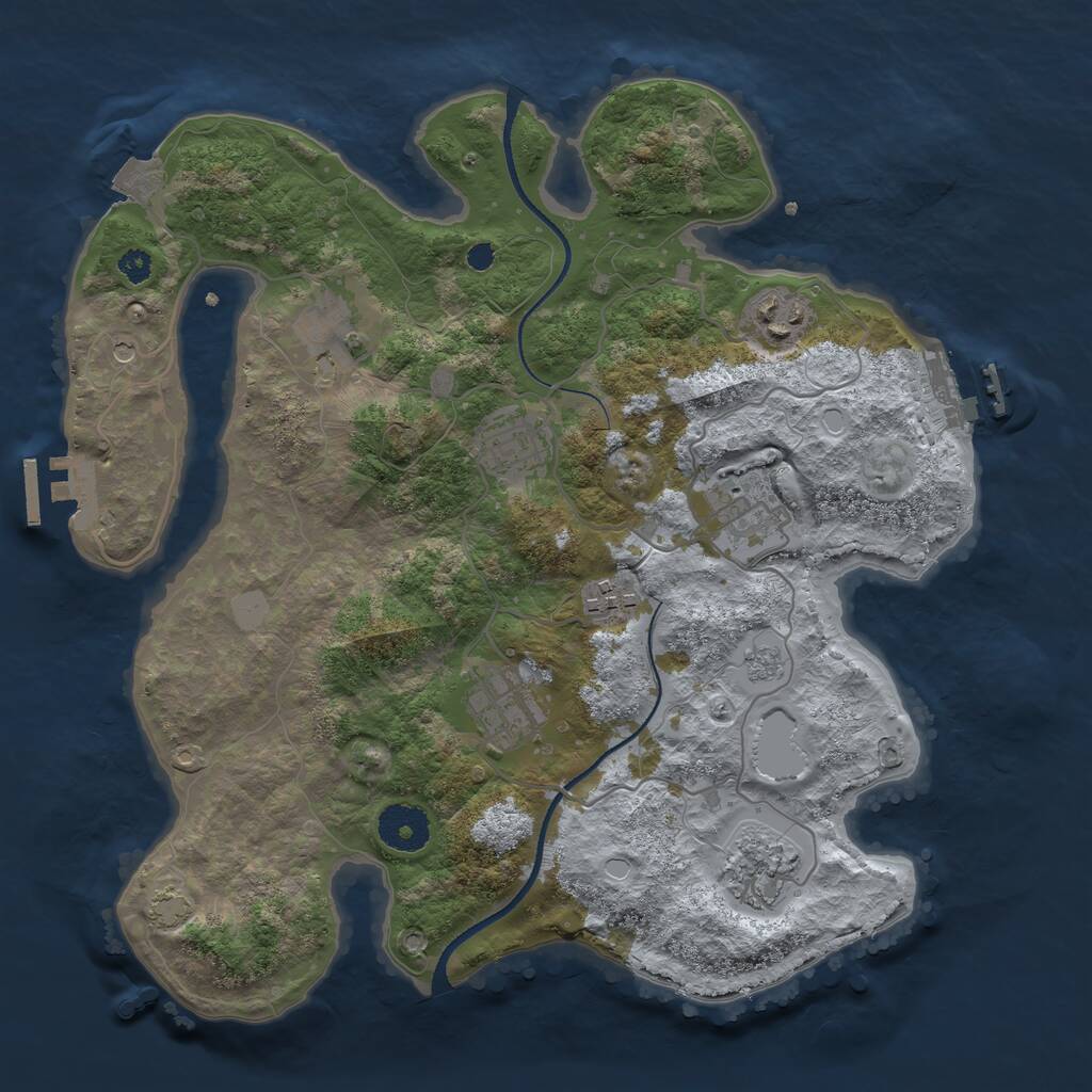 Rust Map: Procedural Map, Size: 3300, Seed: 1750795730, 13 Monuments