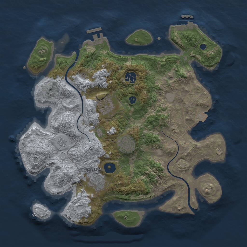 Rust Map: Procedural Map, Size: 3300, Seed: 91204120, 10 Monuments