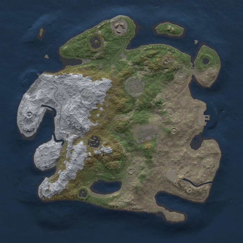 Rust Map: Procedural Map, Size: 3000, Seed: 6862, 11 Monuments