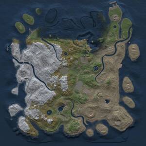 Thumbnail Rust Map: Procedural Map, Size: 4250, Seed: 666848818, 15 Monuments