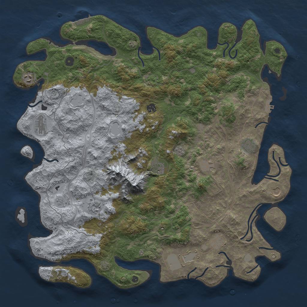 Rust Map: Procedural Map, Size: 5000, Seed: 1101681754, 18 Monuments